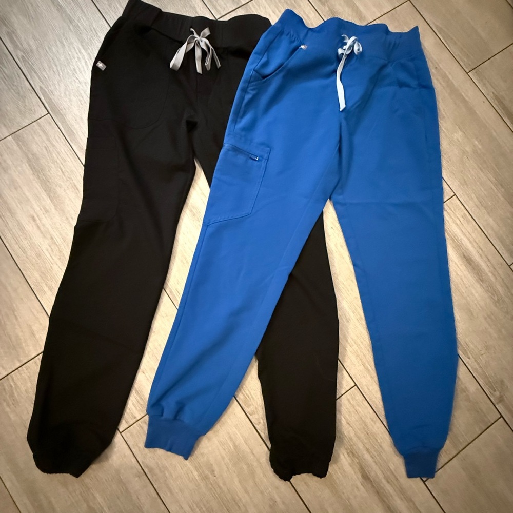 Figs joggers bottoms Black and Royal Blue 2pairs